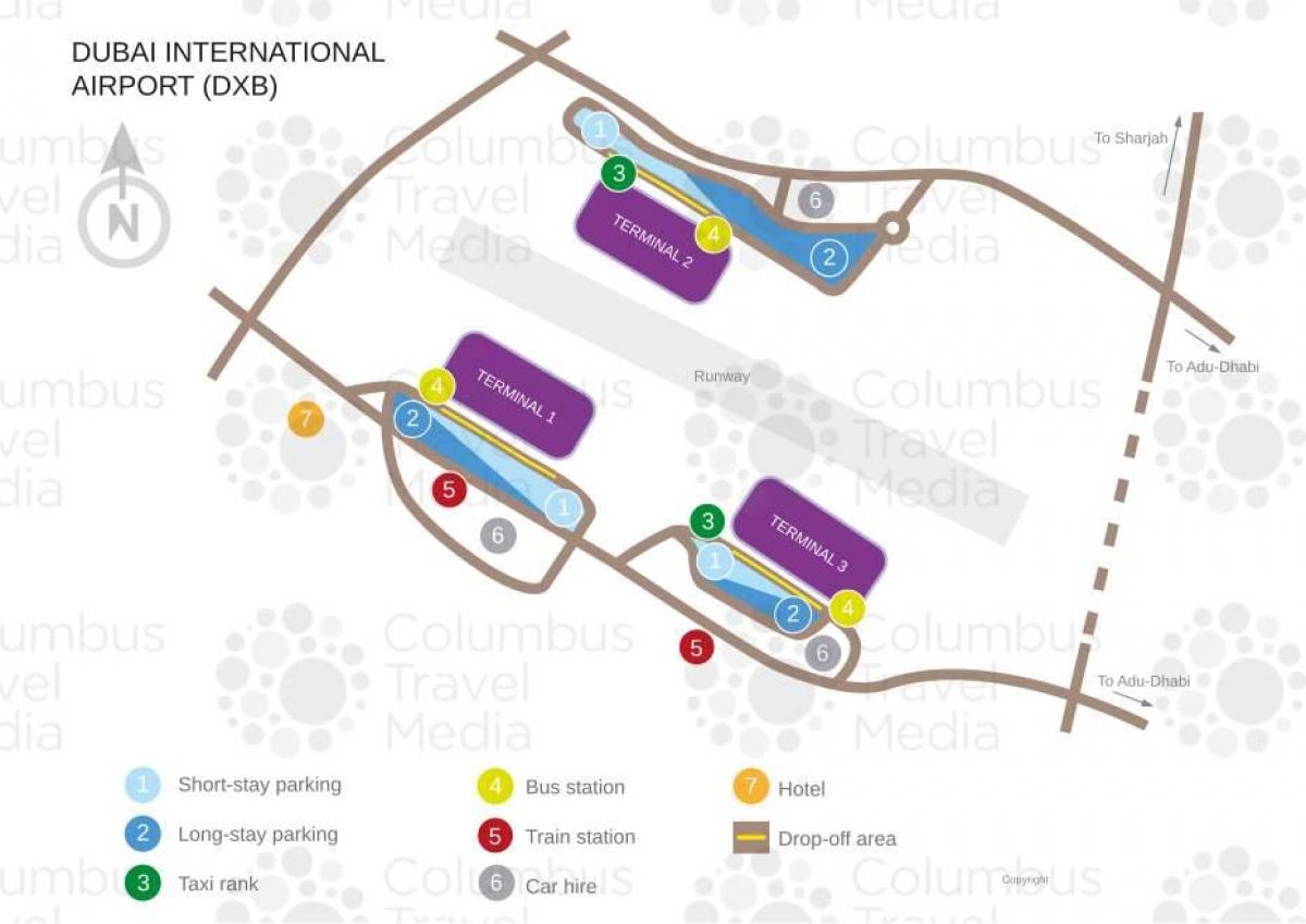 mapa do aeroporto de Dubai