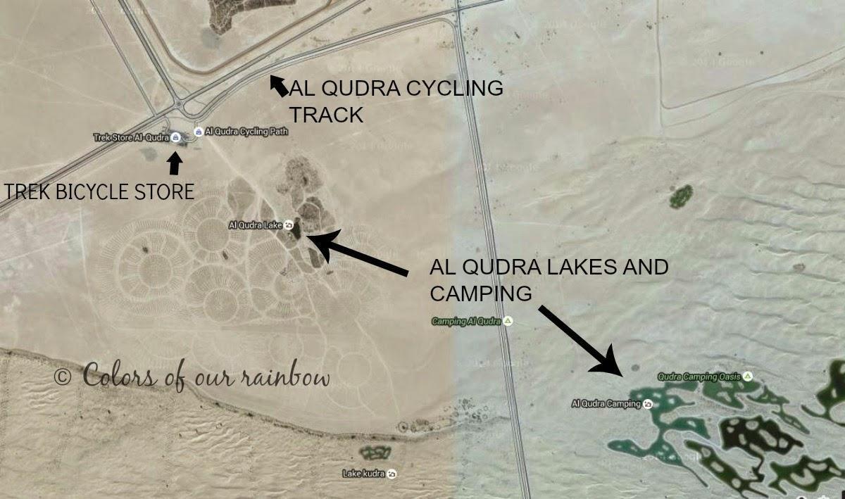 Al Qudra Lago mapa de localización
