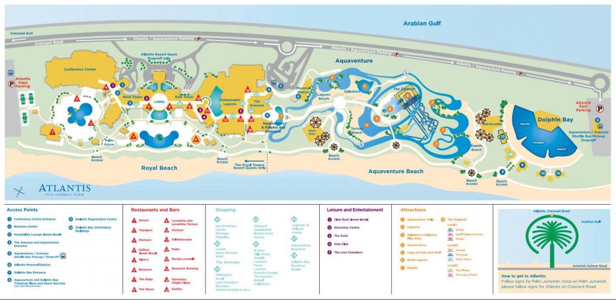 mapa de Atlantis Dubai