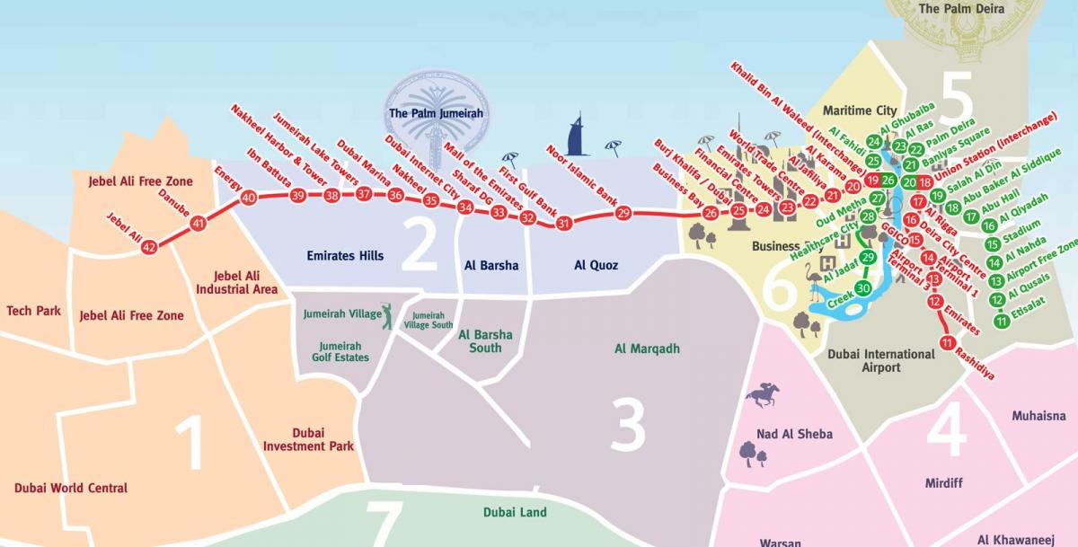 mapa de Dubai barrios