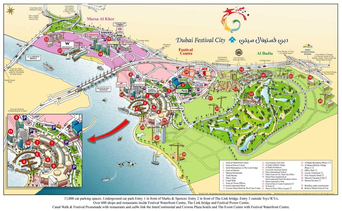 Dubai festival cidade mapa