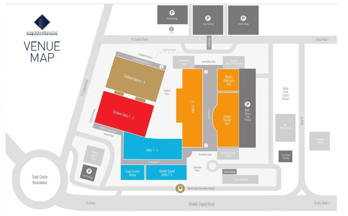 mapa de Dubai mall aparcamento