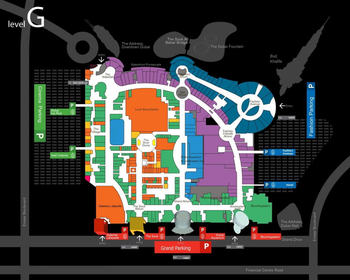 mapa de Dubai mall