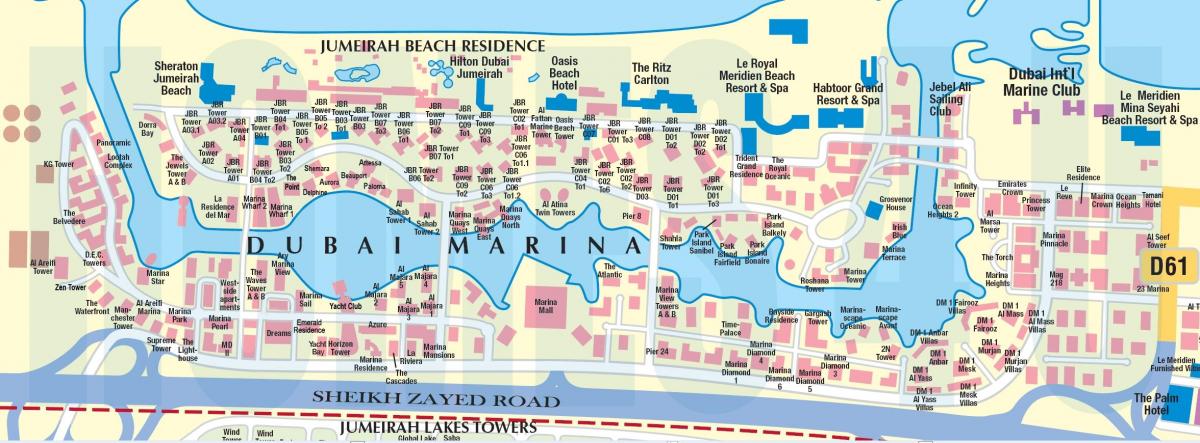 Dubai marina andar mapa de localización