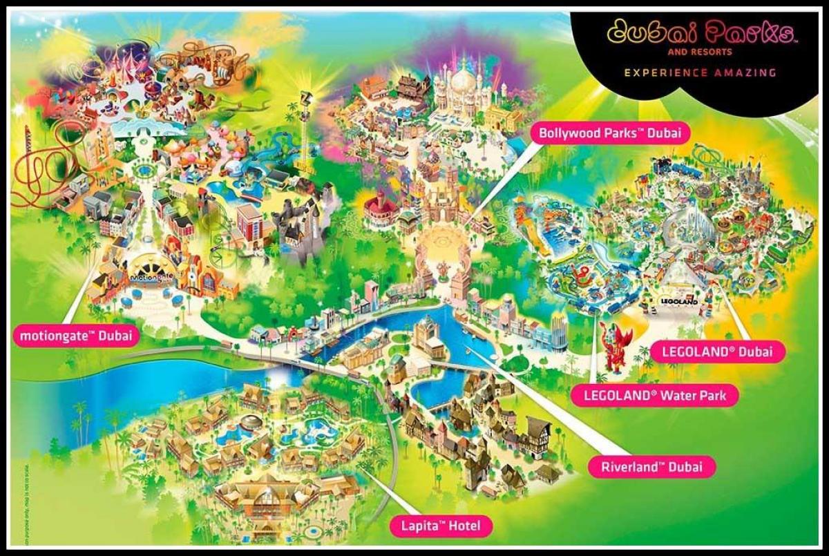 Dubai parques e resorts mapa de localización