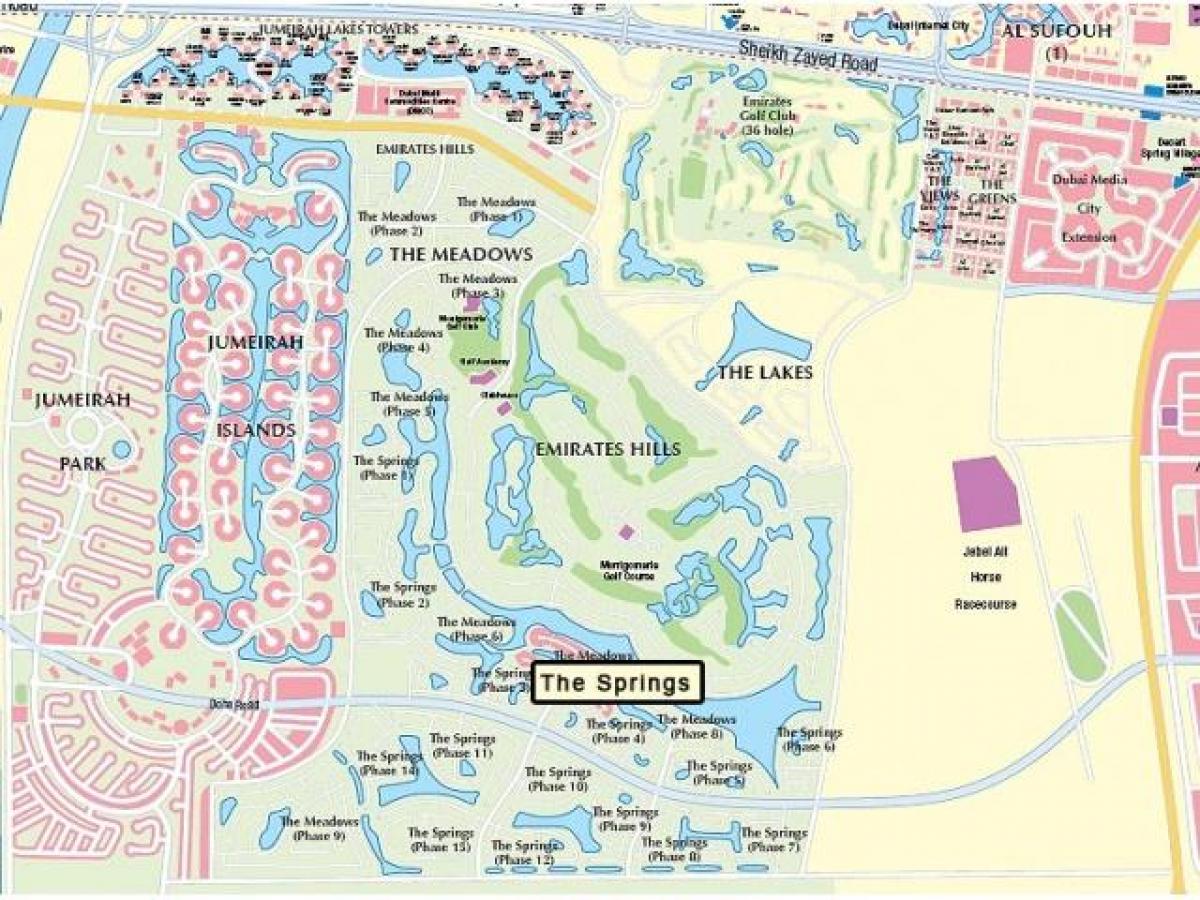 mapa de Dubai prados