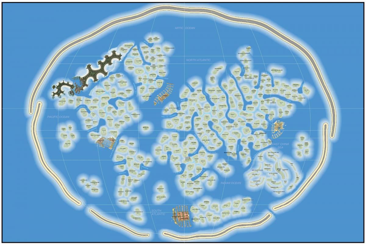 mapa do mundo illa Dubai