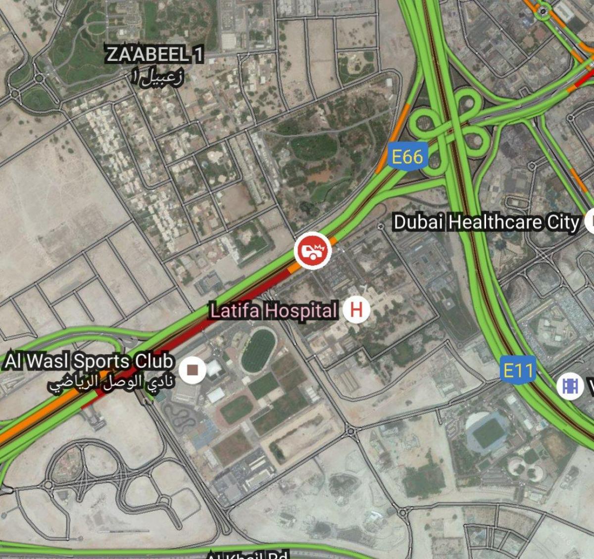 latifa hospital Dubai mapa de localización