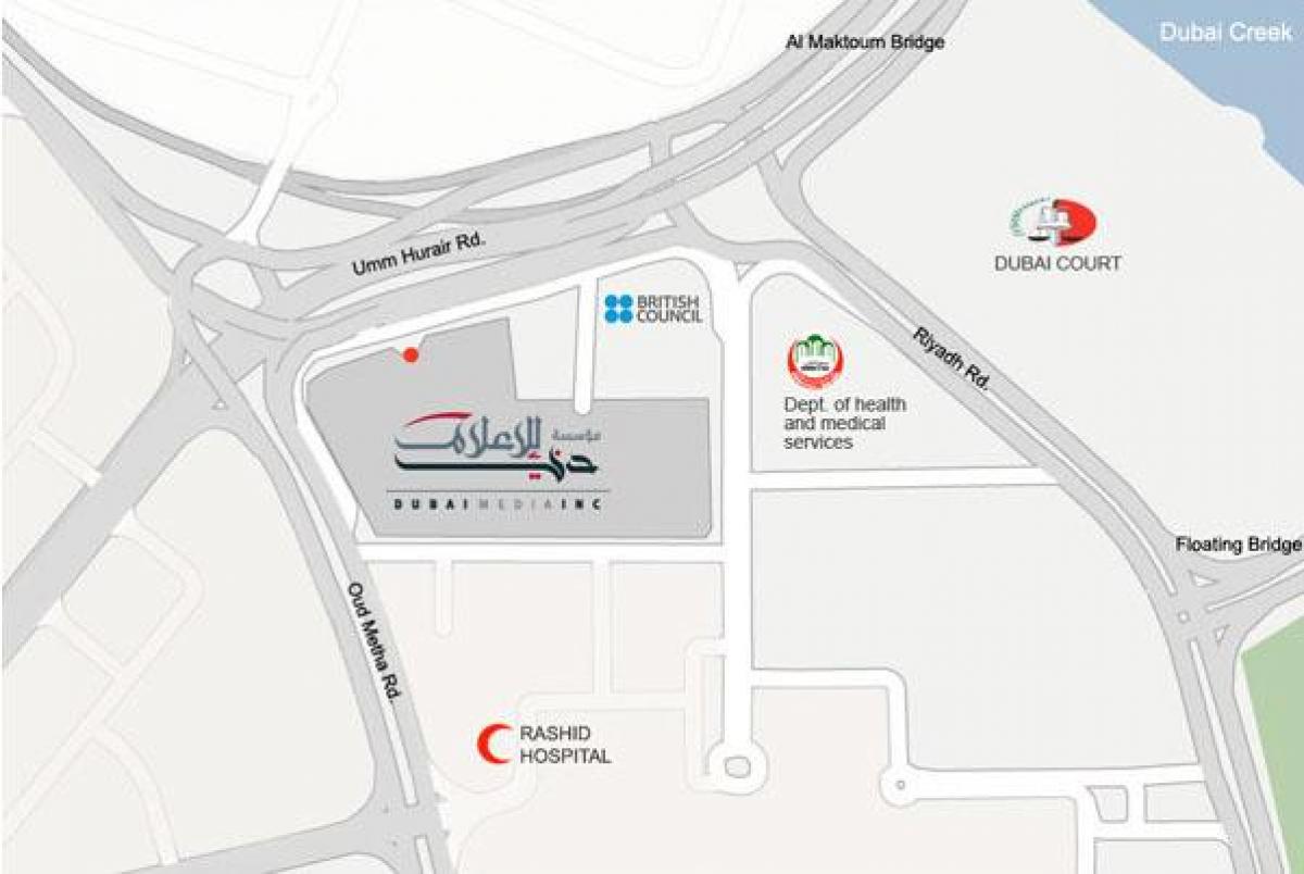 rashid hospital Dubai mapa de localización
