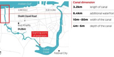 Mapa de Dubai canle