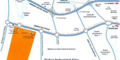 Mapa de Dubai cidade industrial