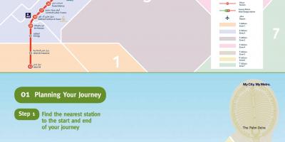 Estación de Metro a Dubai mapa