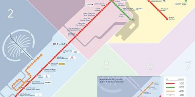 Liña de Metro a Dubai mapa