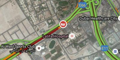 Latifa hospital Dubai mapa de localización