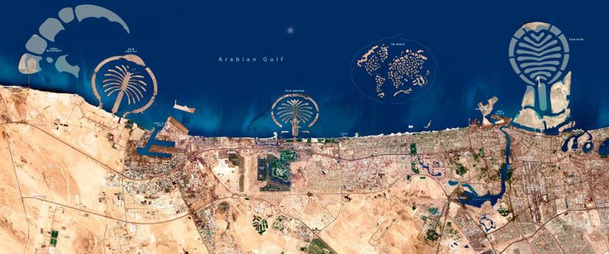 mapa de satélite Dubai