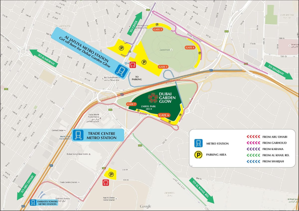 Milagre xardín Dubai mapa de localización
