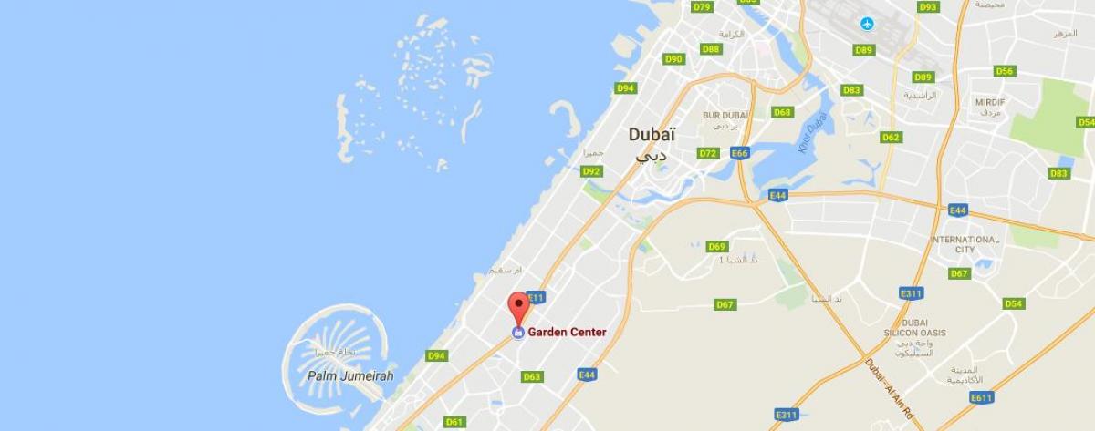 Dubai centro de xardín mapa de localización