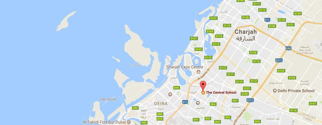 mapa de escola central Dubai