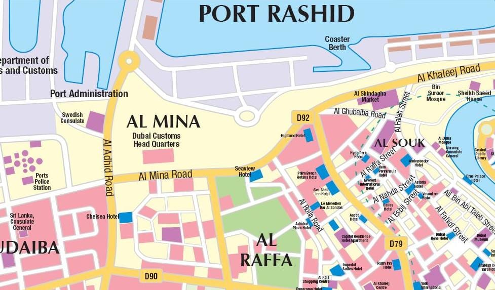 Dubai porto mapa