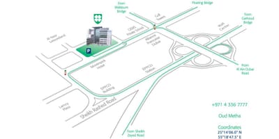 Mapa de estados Americanos hospital Dubai