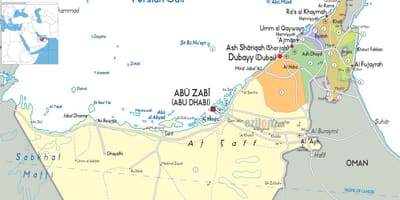 Mapa político de Dubai