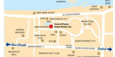Dubai medios de comunicación da cidade mapa de localización
