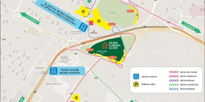 Milagre xardín Dubai mapa de localización