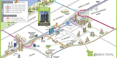 Mapa da escola Americana de Dubai