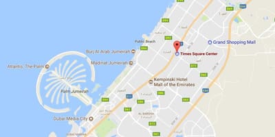 Mapa de Times Square Centro Dubai